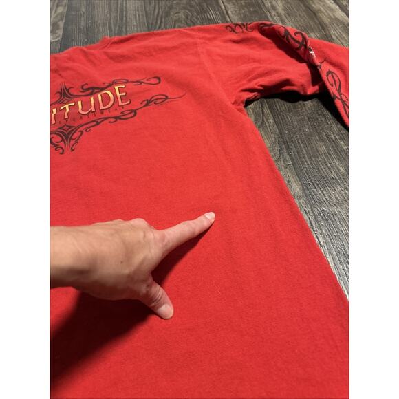 Vintage 90’s Big Dogs Red Long Sleeve T-Shirt Attitude Mens Scrolling S/M - Picture 7 of 7